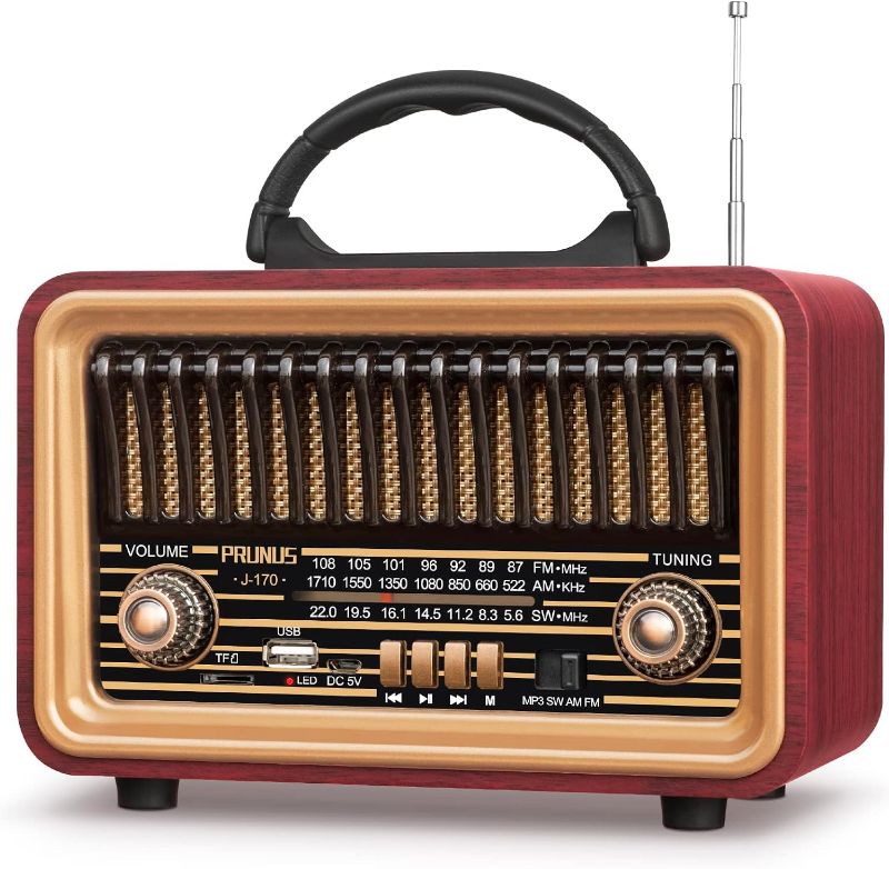 Photo 1 of ?2024 Newest? PRUNUS Retro Bluetooth Radio with Rich Bass Speakers,Loud Stereo Sound,Portable Wireless Speakers AM FM Radio with USB, TWS Pairing, BT5.0, TF Card & MP3 Player for Home/Outdoor/Gift
