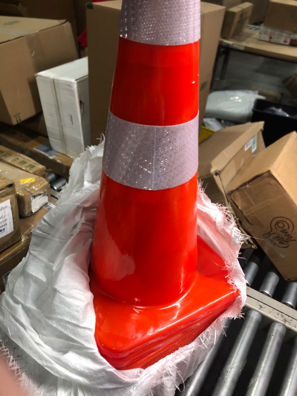 Photo 3 of 12Pack Traffic Safety Cones 28 inches with Reflective Collars, PVC Orange Construction Cone for Traffic Control, Driveway Road Parking