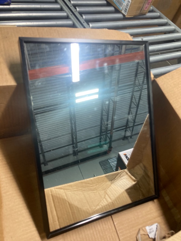 Photo 1 of 11x15 inch Black Small Rectangle Mirror for Bathroom Vanity Mirror or Wall Decor Brushed Metal Frame Mirror(Horizontal/Vertical)