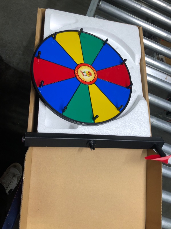 Photo 2 of 12 Inch 10 Slots Prize Wheel Tabletop or Wall Mount Fortune Spin with Dry Erase Marker and Eraser for Engaging Home Parties, Trade Show, Carnival Events 12 Inches 10Slots Prize Wheel