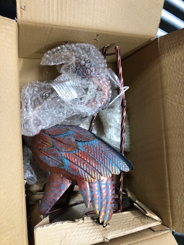 Photo 2 of **DAMAGED** (Show on Picture) Natelf Garden Crane Statues for Outdoor, Standing Patina Heron Decoy Garden Sculptures, Metal Bird Art Lawn Ornaments for Patio Lawn Pond Backyard Decorations