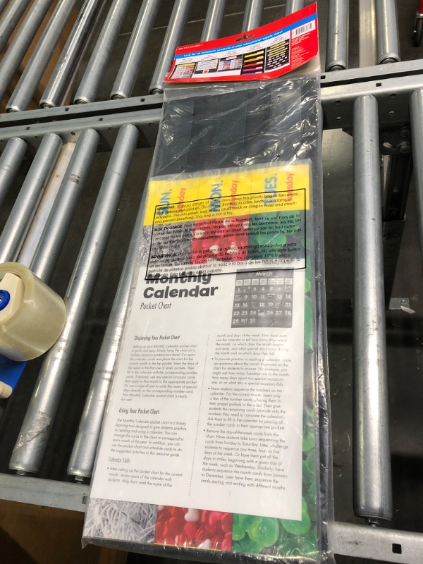 Photo 2 of Monthly Calendar (Black) Pocket Chart & Classroom Resources Pocket Chart Daily Schedule, Black (SC583865) Black Calendar + Schedule