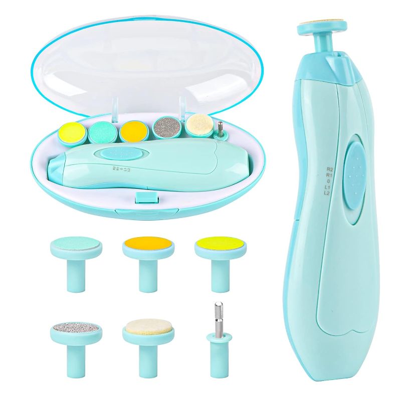 Photo 1 of Baby Nail Trimmer Electric, Lupantte Safe Baby Nail File, Baby Nail Clippers with Light and 6 Grinding Pads for Newborn Infant Toddler or Adults Toes and Fingernails, Kids Nail Care, Polish and Trim
