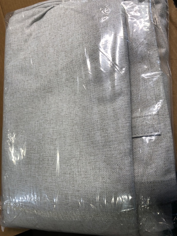 Photo 1 of 100% Blackout Linen Curtains Full Light Blocking Curtains for Bedroom, Textured Window Curtains for Living Room 84 inch Grommet, Energy Efficient Curtains White Liner(2 Panels, Glacier gray)