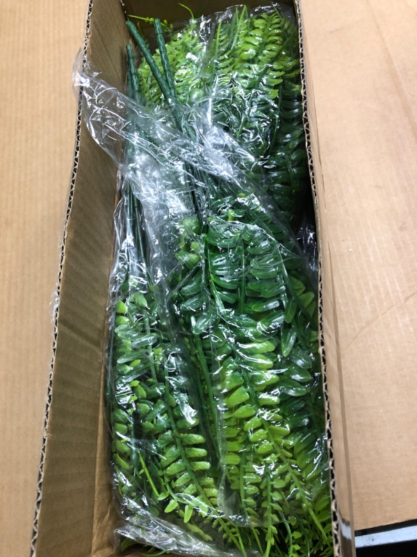 Photo 1 of 20 Bundles Artificial Plants Summer Decor Fake Plants Greenery Faux Plant Boston Fern Outdoor UV Resistant Artificial Flowers Plants Outside Indoor for Home Spring Decor