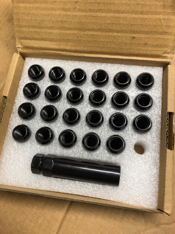 Photo 4 of 1/2-20 Acorn Lug Nuts 1/2x20 Lug Nuts Black Set of 23 pcs 6 Spline Lug Nuts 1.38" Long Closed End Aftermarket Wheel Lug Nut Fit for 1987-2018 Jeep Wrangler,1993-2010 Jeep Grand Cherokee