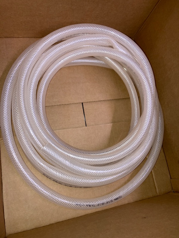 Photo 3 of TICONN Clear PVC Tubing, High Pressure Tubing Heavy Duty Braided Reinforced Flexible Vinyl Hose Tube Durometer 75A Plastic Tube BPA Free, Non Toxic, RoHS (5/8'', 25ft) 5/8'' 25ft