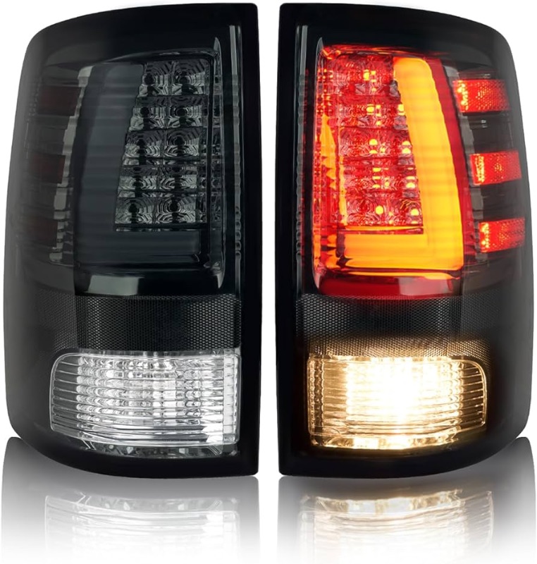 Photo 1 of OKLPF LED Tail Lights Compatible With 2009-2018 Dodge Ram 1500 2500 3500,Black Rear Brake Tail Lights, LED Tube Tail Lights Brake Lamps,Passenger and Driver Side