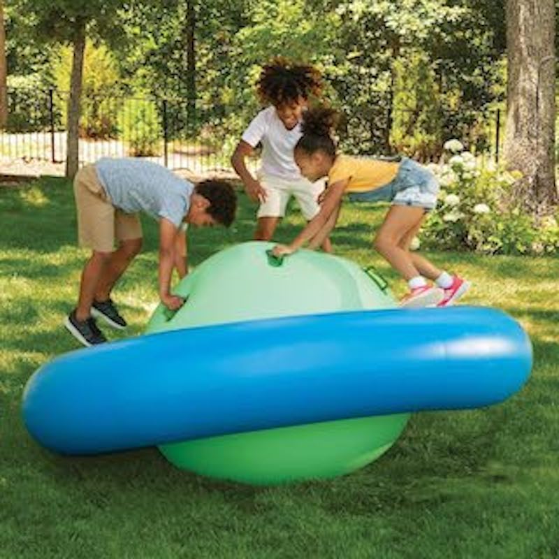 Photo 1 of  Inflatable Dome Rocker Bouncer, 8FT Outdoor Kids Giant Roll and Play Seesaw Rocker with 6 Handles for Outdoor Play, Inflatable Bounce