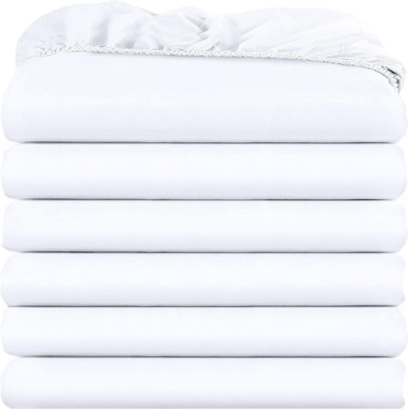 Photo 1 of Utopia Bedding Queen Fitted Sheets - Bulk Pack of 6 Bottom Sheets - Soft Brushed Microfiber - Deep Pockets - Shrinkage & Fade Resistant - Easy Care (White)