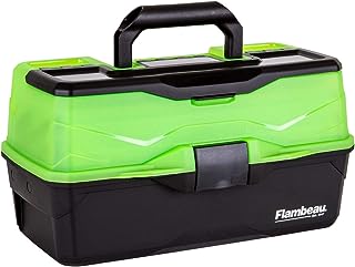 Photo 1 of Flambeau Outdoors 6383AMG 3-Tray Classic Tray Tackle Box, Portable Tackle Organizer, Frost Green/Black