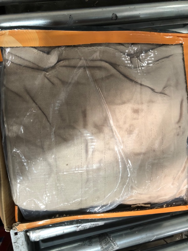 Photo 2 of 2X Warmth Heated Blanket w/Lager Dense Area, Ultra Soft Safe Electric Blanket Throw w/Flannel Sherpa, 4 Levels Instant Heating Blanket 10H Auto-Off, Washable Blanket UL Certified Beige Twin 62" x 84"