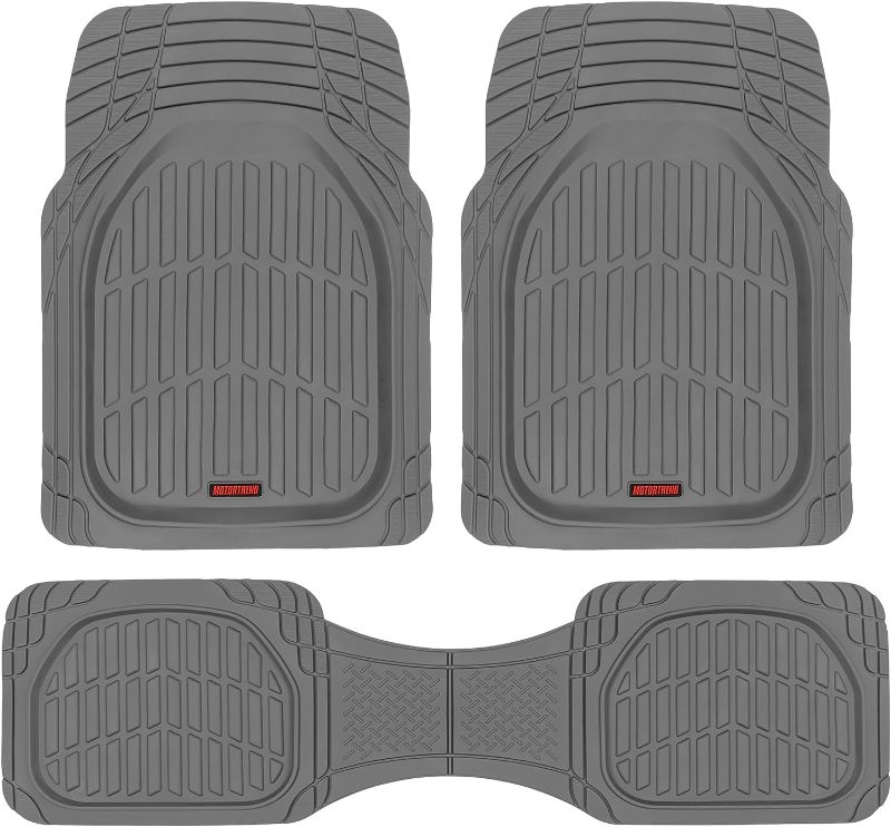 Photo 2 of Motor Trend FlexTough Floor Mats for Cars, Gray Deep Dish All-Weather Mats, Waterproof Trim-To Fit Automotive Floor Mats for Trucks SUV, Universal Liner Car Accessories
MISSING BACKSEAT MAT