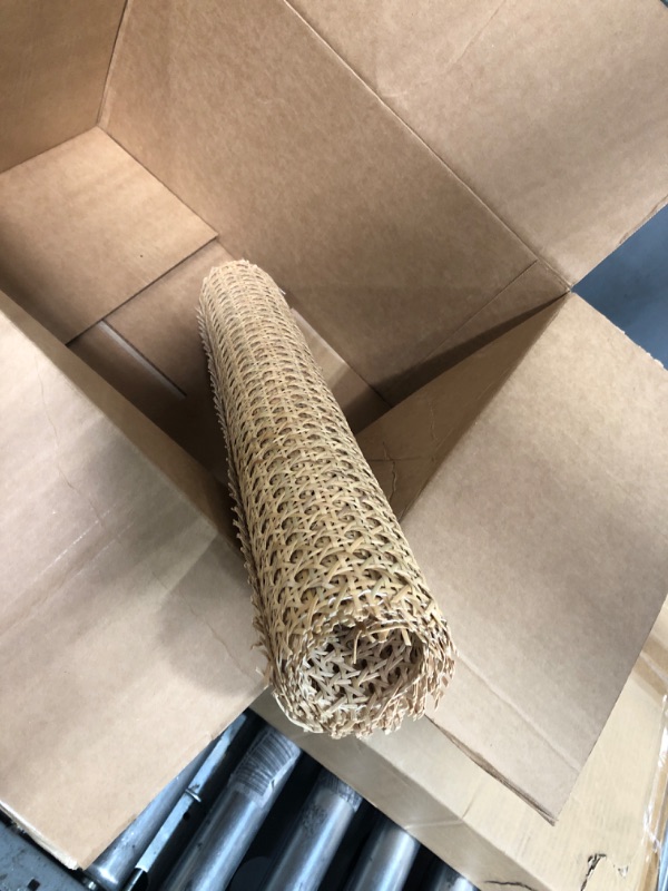 Photo 2 of 14" Width x 3.3 Feet Cane Rattan Webbing Roll for Caning Projects, Cane Webbing Sheet, Natural Pre-Woven Open Mesh Cane for Furniture Chair Cabinet Ceiling Bed Door 14in W x 3.3ft L