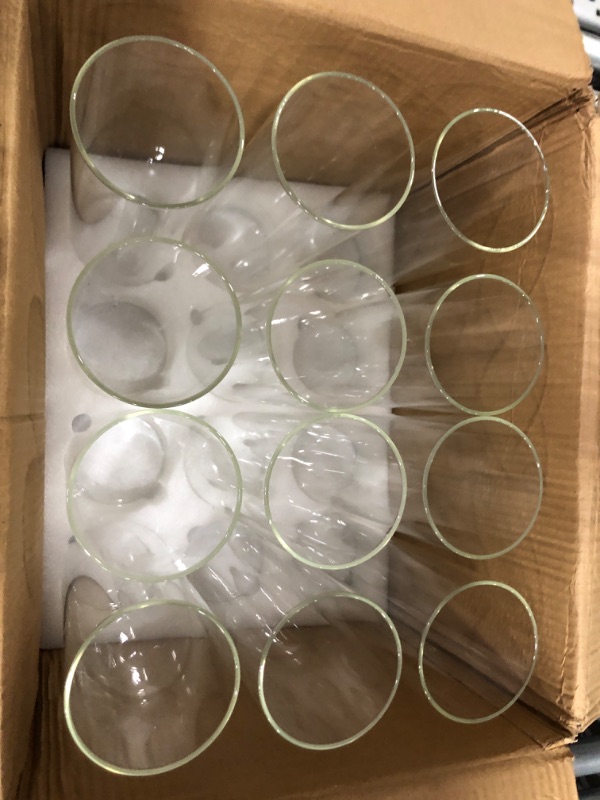Photo 2 of 12 Pack Tall Clear Glass Cylinder Vases Floating Candle Holders,Bulk Sell Centerpiece Table Vases for Home,Party, Wedding Decorations, Formal Dinners (12'' Tall x 4''Width)