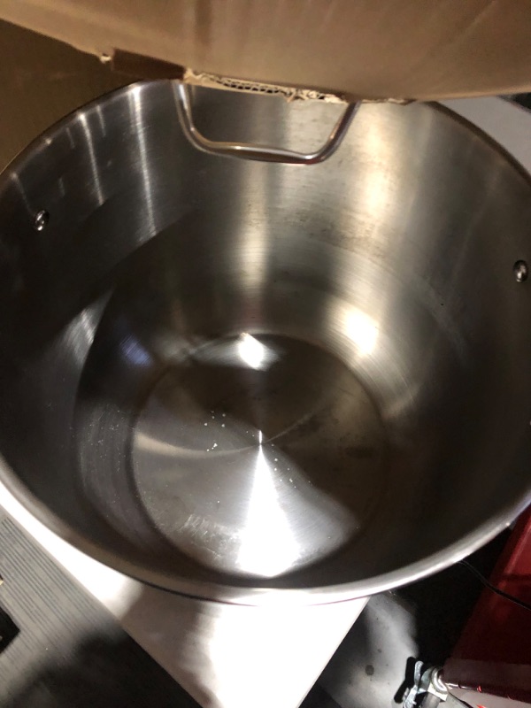 Photo 1 of 15-Quart Stainless Steel Stock Pot - 18/8 Food Grade Stainless Steel Heavy Duty Induction - Large Stock Pot, Stew Pot, Simmering Pot, Soup Pot with See Through Lid, Dishwasher Safe - NutriChef NCSP23 19 Quart Pot
