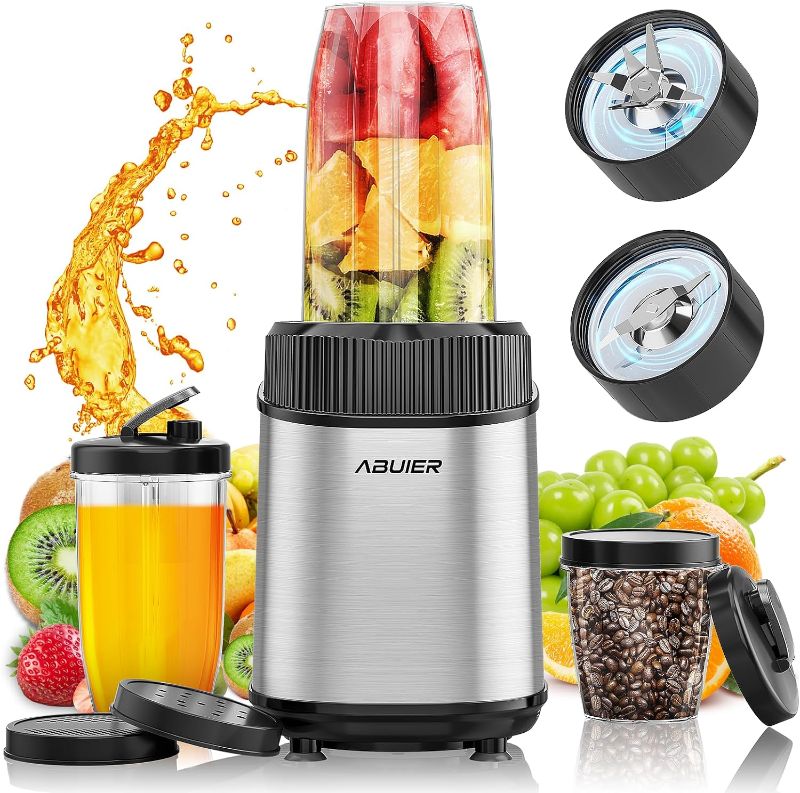 Photo 1 of 900W Smoothie Blender, Abuler Personal Blender for Shakes and Smoothies, 13 Pieces with 20 OZ *2 To-Go Cups, Portable Blenders for Kitchen Smoothie Ice Protein Frozen Juices Drink, Spices, BPA Free
