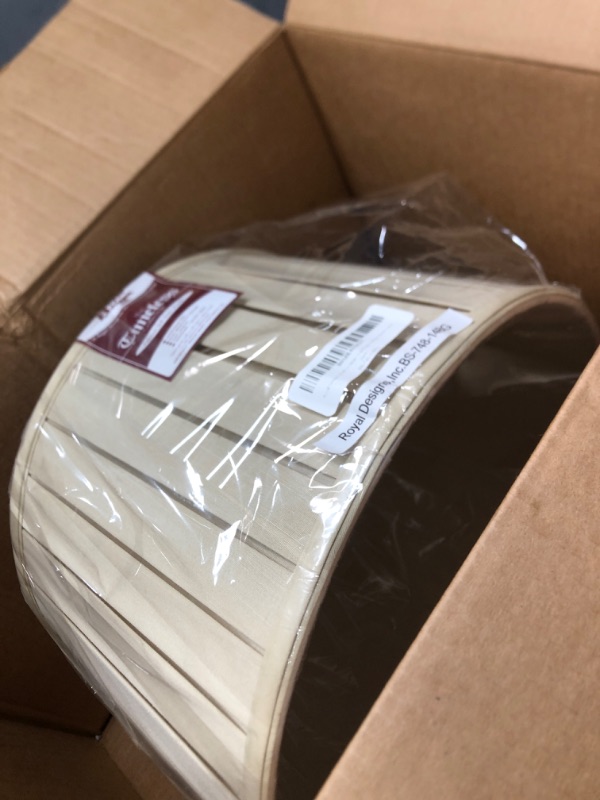 Photo 1 of Royal Designs Shallow Drum English Box Pleat Basic Lamp Shade, Beige, 13" x 14" x 9, BS-748-14BG Beige 13 x 14 x 9