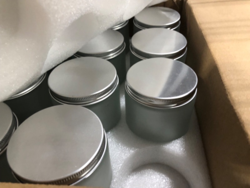 Photo 1 of 12 Pack 8 oz Round Frosted Glass Jars with Silver Metal Lids, 240ml Matte Clear Empty Candle Jars Cosmetic Jars Food Storage Containers, Canning Jars For Spice,Powder,Liquid,Sample,Face Cream Lotion

