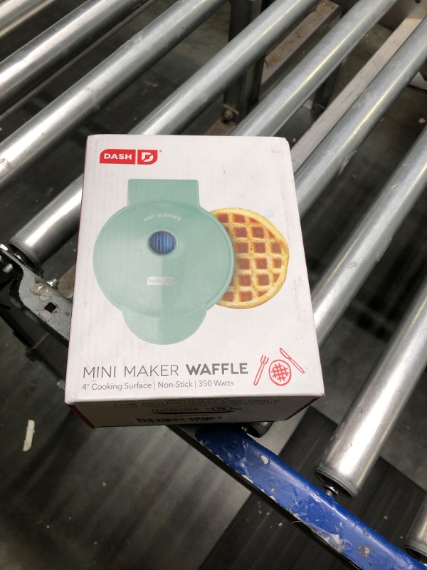 Photo 2 of DASH Mini Maker for Individual Waffles, Hash Browns, Keto Chaffles with Easy to Clean, Non-Stick Surfaces, 4 Inch, Aqua