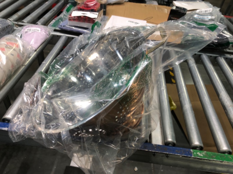 Photo 1 of Ecolution Colander, Dishwasher Safe, Perforated Drainer Strainer Plated Exterior, for Pasta, Rice, Fruits, Vegetables and More, 12 inch, Copper and Stainless Steel