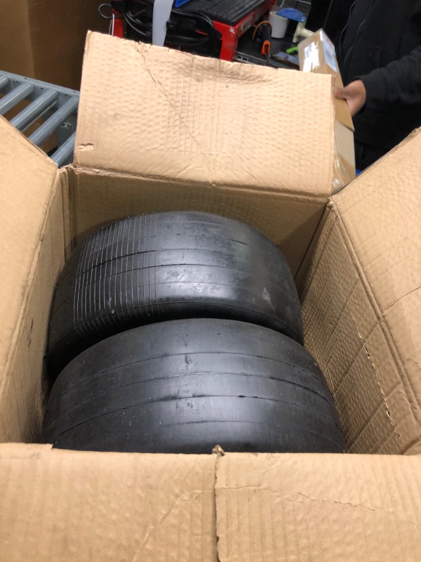 Photo 1 of 2 Pack 13x6.50-6 Solid Rubber Lawn Mower Tires with 1/2" Bore,7.8" Centered Hub,13×6.50-6 Flat Free Tire and Wheel Compatible with EXMARK and TORO Lawn Mower, Zero Turn Mower Front Solid Tire Assembly