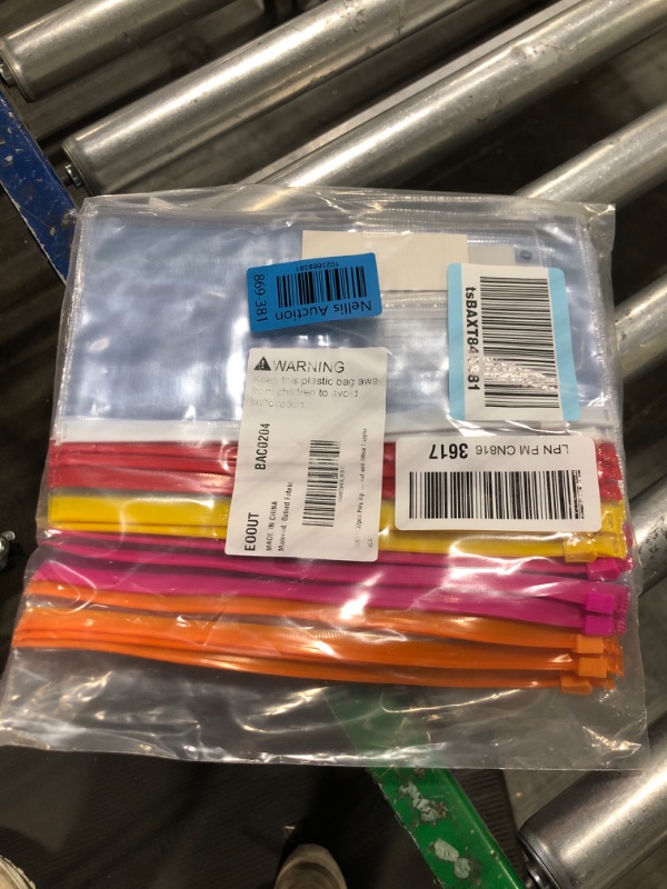 Photo 1 of EOOUT 32pcs Poly Zip Envelope, Reusable Envelopes, 9 x 4.7 Inches, A6 Size, 10 Colors, for Office Supplies