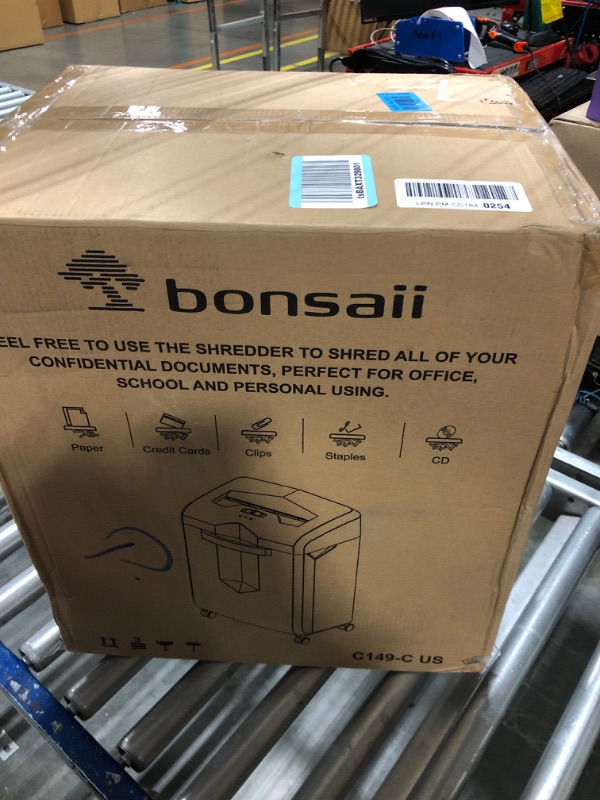Photo 1 of Bonsaii Paper Shredder, 12-Sheet Cross-Cut Shredder for Home Office Use, 20-Minutes Heavy Duty Shredder with 4.2 Gal Pullout Bin & 4 Casters for Credit Card Jam-Proof Shredding Machine (C266-A)
