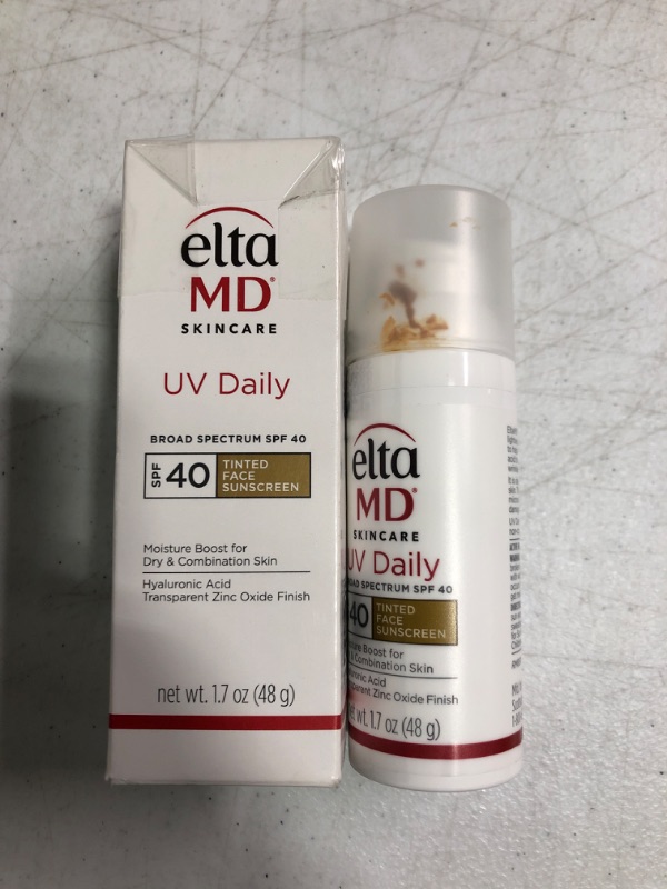 Photo 2 of EltaMD UV Daily SPF 40 Tinted Sunscreen Moisturizer Face Lotion, Tinted Sunscreen with Hyaluronic Acid, Broad Spectrum Hydrating Sunscreen, Non Greasy, Sheer, Mineral-Based, 1.7 Ounce