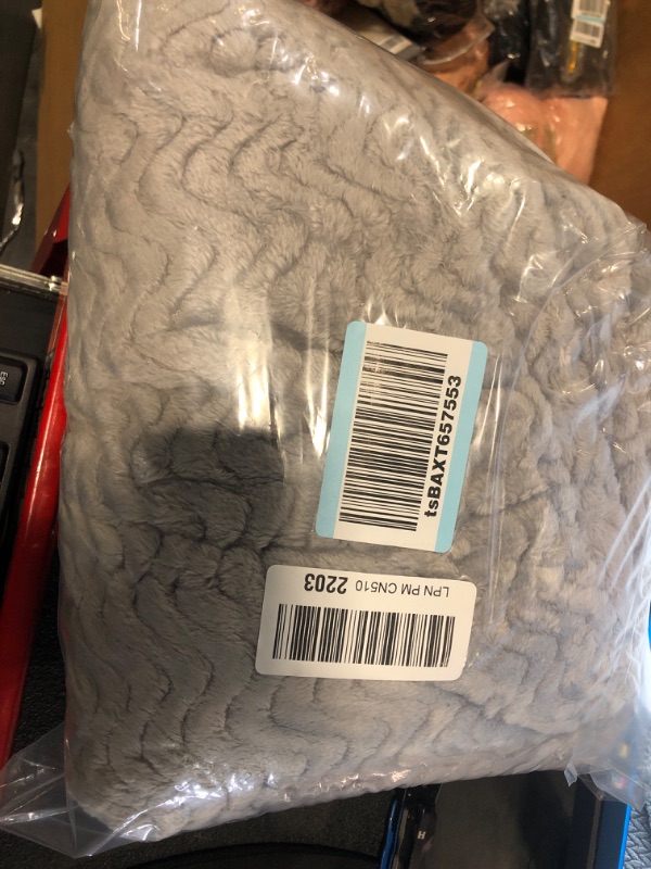 Photo 2 of  Super Soft Throw Blanket Grey Premium Silky Flannel Fleece Leaves Pattern Lightweight Bed Blanket All Season Use (Grey,