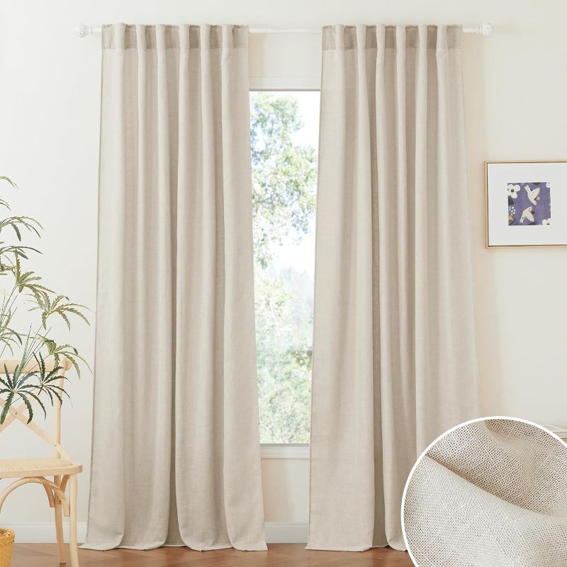 Photo 1 of 
RYB HOME Semi Sheer Curtains 84 inches Long Linen Textured Blend Light Glare Filtering Drapes for Living Room Bedroom Dining Large Window Decor, Beige, 52 x...
Size:W 52 x L 84
