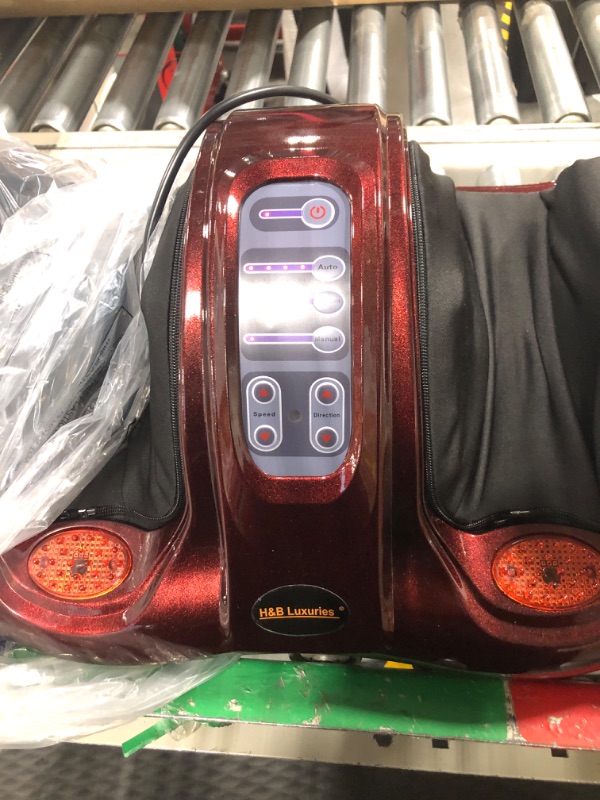 Photo 5 of H&B Luxuries Shiatsu Kneading Rolling Foot Massager Personal Health Studio ZH-9902-red, Foot Massage for Circulation and Pain Relief, Leg Calf Massager Machine for Plantar Fasciitis and Neuropathy