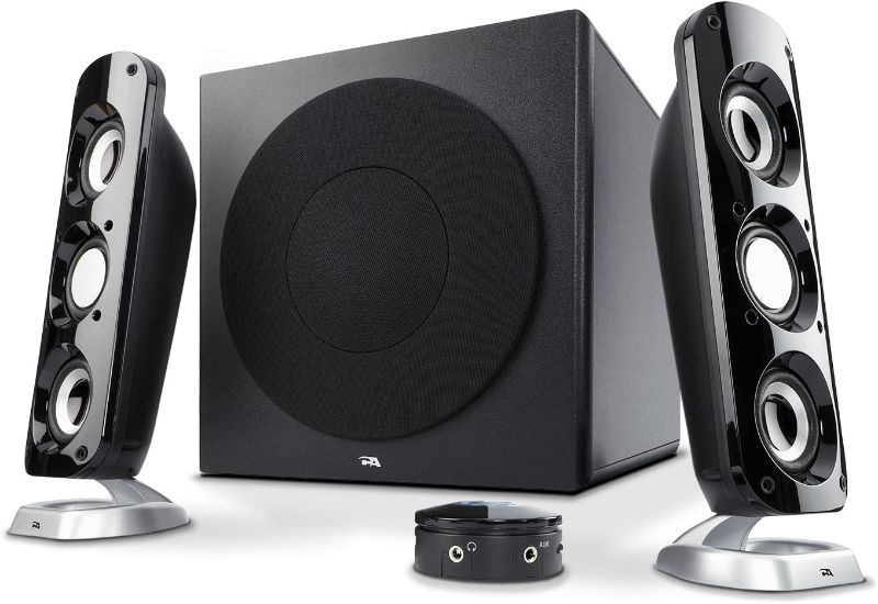 Photo 1 of Cyber Acoustics CA-3908 2.1 Multimedia Speaker System with Subwoofer, 92 Watts Peak Power, Deep Bass, Perfect for Music, Movies, and Games on Desktops, Laptops, Consoles