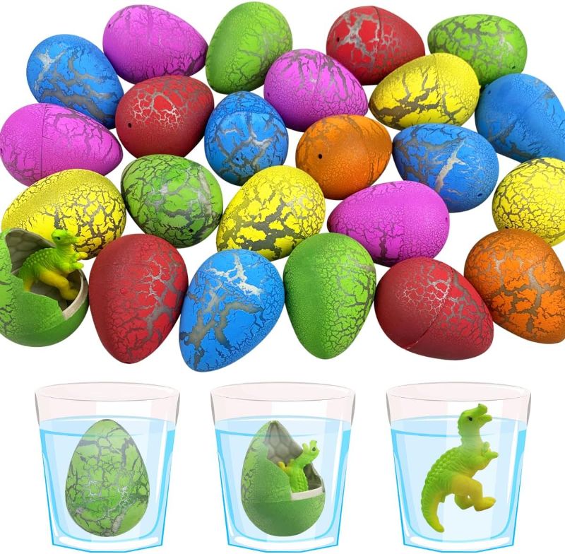 Photo 1 of Jofan 24 PCS Dinosaur Eggs That Hatch Growing Easter Eggs with Mini Dinosaur Toys Inside for Kids Boys Girls Easter Basket Stuffers Gifts Fillers Party Favors Supplies
