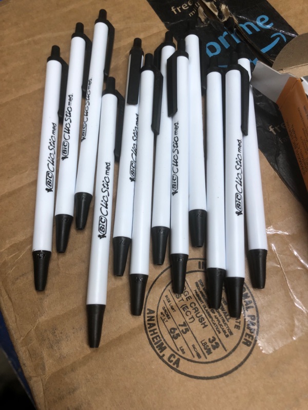 Photo 3 of BIC Clic Stic Retractable Ballpoint Pens, Medium Point, Black Ink, Dozen (90433/CSM11BK)