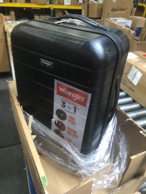Photo 1 of **USED** Wrangler 20" Smart Spinner Carry-On Luggage With Usb Charging Port 20-Inch Carry-On Black