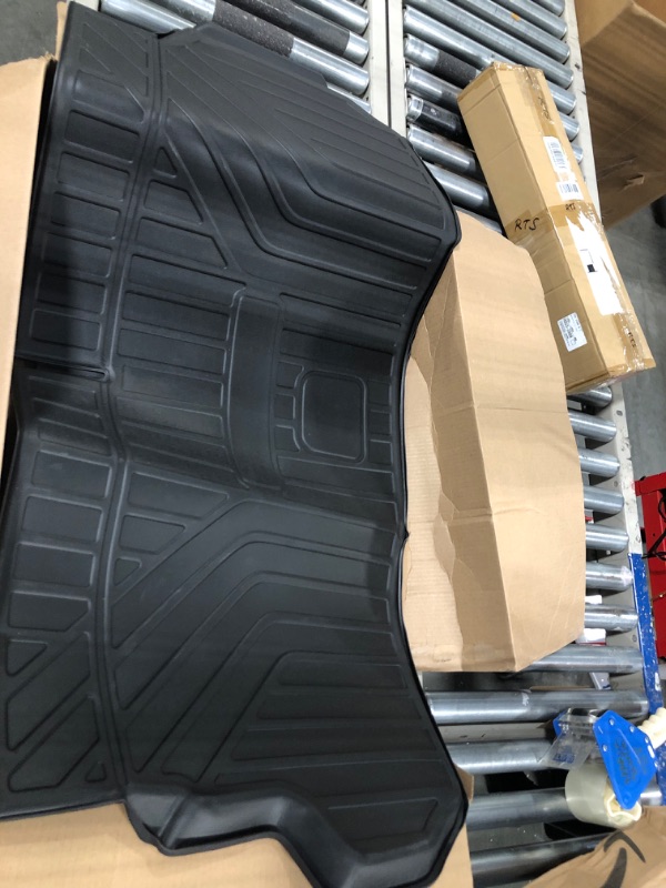 Photo 2 of Custom Fit for Cargo Mat 2017-2023 Audi Q7 - Black TPE All Weather Waterproof Rear Cargo Liner Rear Trunk Liner Back Seat Cover Protector(Trunk Mats+Backrest Mat)