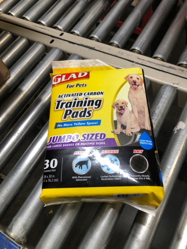 Photo 1 of Glad for Pets JUMBO-SIZE Charcoal Puppy Pads | Black Training Pads That ABSORB & Neutralize Urine Instantly | New & Improved Quality Puppy Pee Pads, 30 Count Dog Training Pads Charcoal 28" x 30" - 30 Count