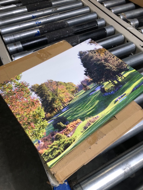 Photo 1 of Pebble Beach Golf Course Wall Art Canvas Artwork Gym Bedroom Decor Nature Golf Course Hazards Grove Landscape Picture Print Home Office Wall Hanging Decor 12x16inch 12x16inch Golf Course Artwork