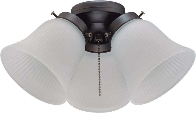 Photo 1 of 
Westinghouse Lighting 7785000 Three-Light Led Cluster Ceiling Fan Light Kit, Oil Rubbed Bronze Finish with Frosted Ribbed Glass , White
