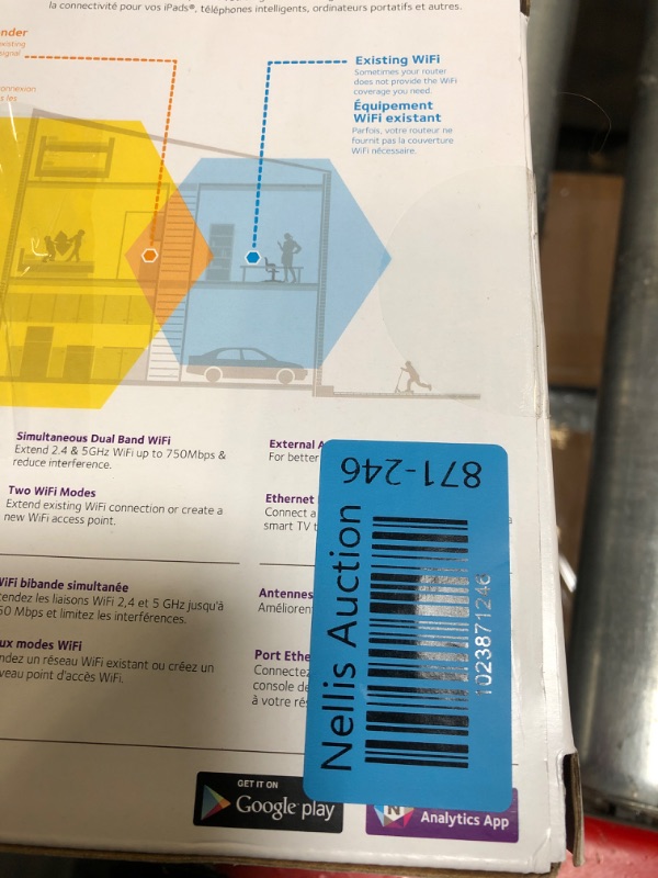 Photo 1 of NETGEAR Wi-Fi Range Extender EX3700 - Coverage Up to 1000 Sq Ft and 15 Devices with AC750 Dual Band Wireless Signal Booster & Repeater (Up to 750Mbps Speed), and Compact Wall Plug Design WiFi Extender AC750