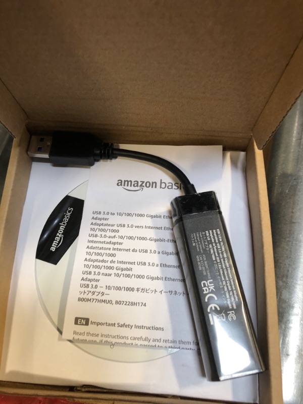 Photo 2 of AmazonBasics USB 3.0 to 10/100/1000 Gigabit Ethernet Adapter