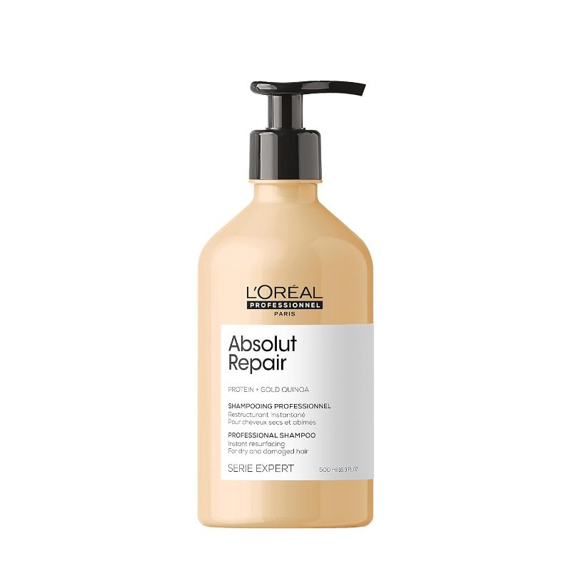 Photo 1 of L'Oreal Professionnel Absolut Repair Shampoo | Protein Hair Treatment | Repairs Damage & Provides Shine | With Quinoa & Proteins | For Dry, Damaged Hair | 16.9 Fl. Oz.
