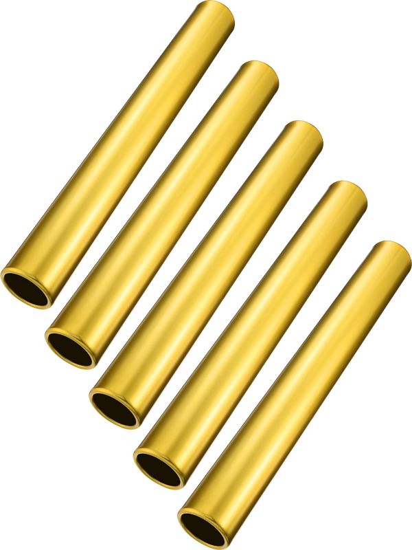 Photo 1 of Zhehao Relay Baton Track Baton Aluminum Field Race Batons Running Baton for Students Office Clark Outdoor Field Race Tools, 5 Pieces (Gold Silver Red Green Blue)
