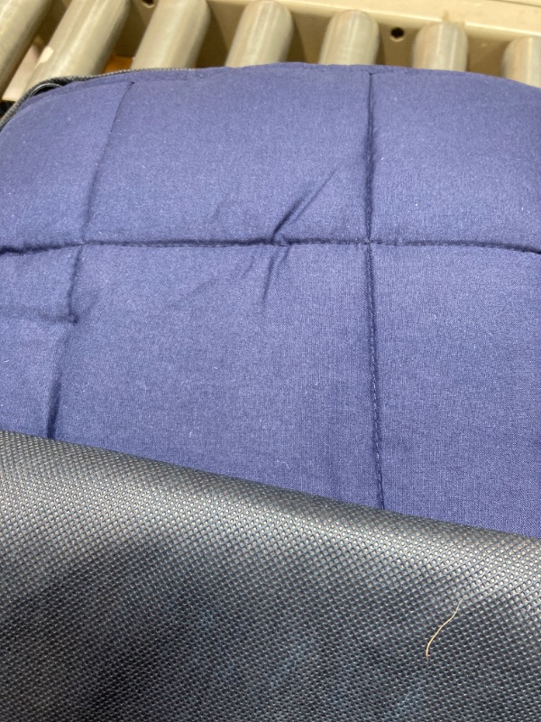 Photo 2 of ****USED**** L'AGRATY Weighted Blanket - 48"x72" 15lbs Cooling Breathable Heavy Blanket Microfiber Material with Glass Beads Big Blanket for Adult All-Season Summer Fall Winter Soft Thick Comfort Blanket Navy Blue 48" x 72" | 15lbs