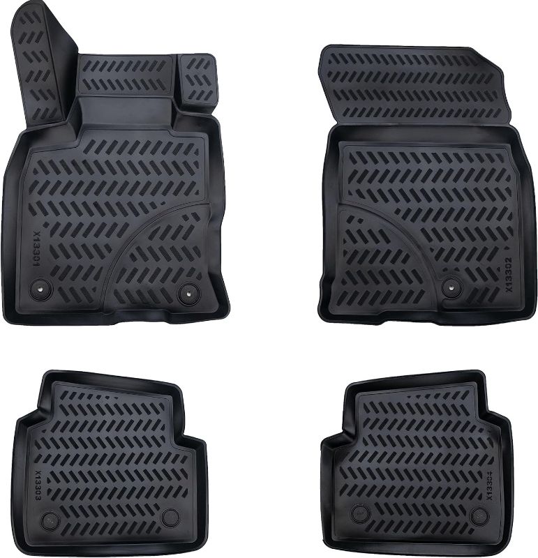 Photo 1 of Fits 2020-2024 Ford Escape Floor Mats Front & 2nd Row Seat Liner Set 3D Custom Fit All-Weather Full Set Liners, Black (All Models)