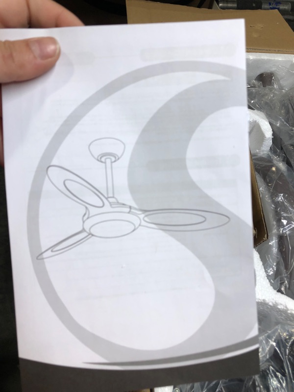 Photo 1 of Sofucor 44" Ceiling Fans with Lights Remote Control,Modern Ceiling Fans with Lights for Bedroom,Living Room,3 Dimmable Light 6 Speeds wind (Brown)