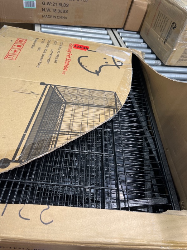 Photo 1 of 37" Homey Pet Heavy Duty Metal Open Top Cage w/ Floor Grid, Casters and Tray