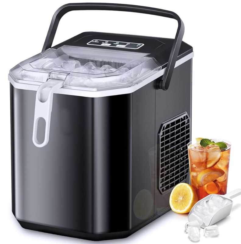 Photo 1 of 
COWSAR Portable Countertop Ice Maker Machine, 6 Mins/9 Pcs Bullet 26.5lbs/24Hrs with Self-Cleaning, Ice Scoop and Basket for Party/Kitchen/Home/Office