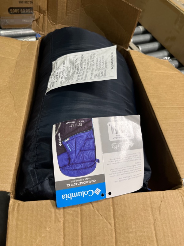 Photo 2 of Columbia Coalridge 40F Sleeping Bag, Blue/Navy, Extra Long, 30646 — Color: Blue/Navy, Sleeping Bag Size: Extra Long, Temperature Rating: 40, Zipper Type: Right — 30646 — 1 out of 2 Models
